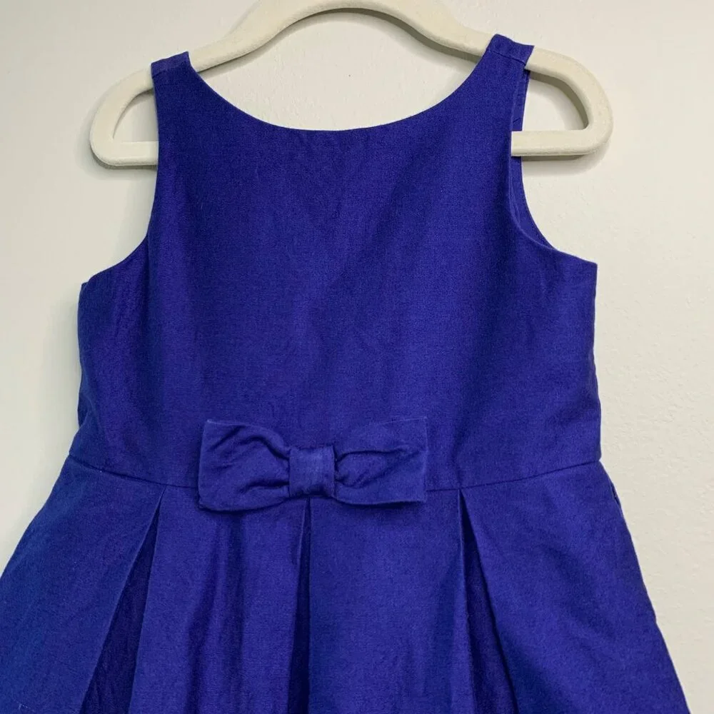 JANIE AND JACK Moonlight Garden Dress Girls 5 5T Navy Blue Cotton Floral Lined - Picture 3 of 12